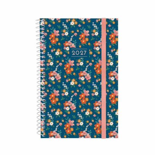 Weekly planner, 117x181mm, 2027 spiral bound, Finocam brand, Beta Flora