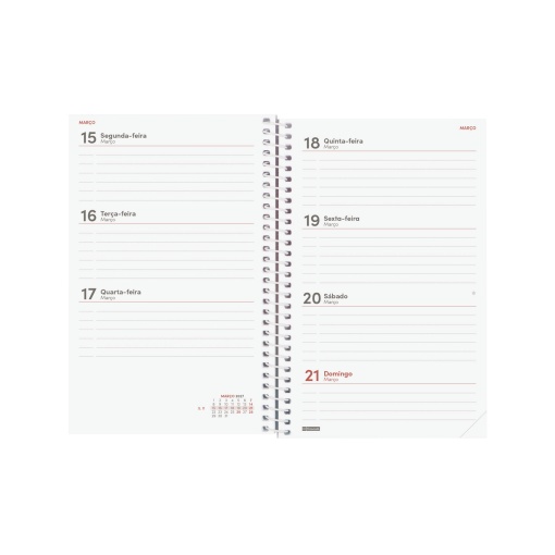 Weekly planner, 117x181mm, 2027 spiral bound, Finocam brand, Beta Flora