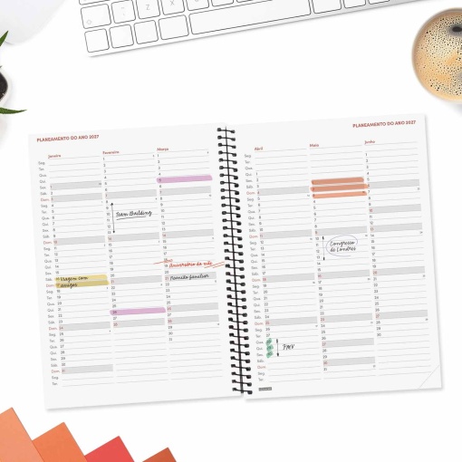 Agenda semanal A5 2027 espiral finocam Beta preto