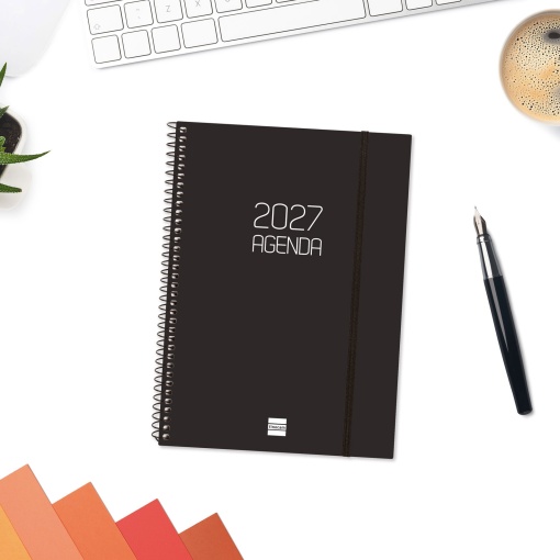 Agenda semanal A5 2027 espiral finocam Beta preto