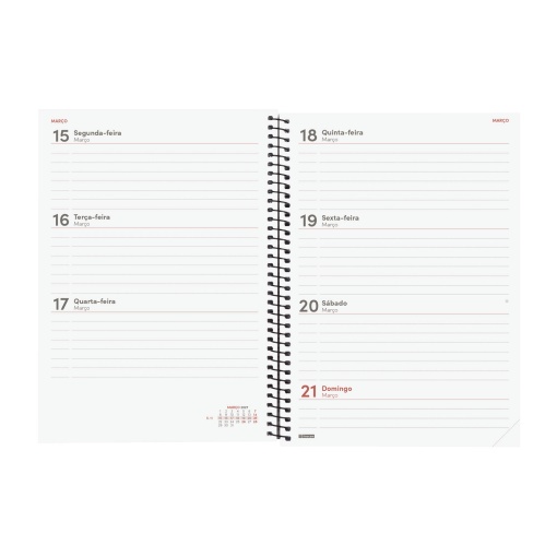 A5 2027 weekly planner, spiral bound, Finocam Beta blue