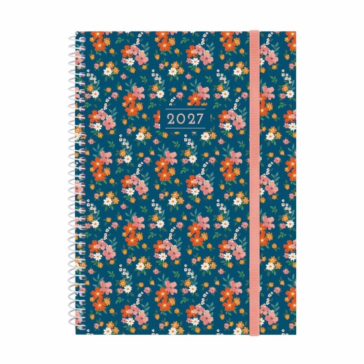 Agenda semanal A5 2027 espiral finocam Beta Flora