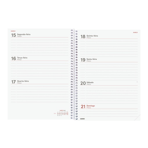 Agenda semanal A5 2027 espiral finocam Beta Flora