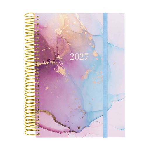 A5 2027 spiral-bound daily planner, Finocam Beta Goldy
