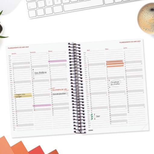 Agenda diária A5 2027 espiral finocam Beta azul