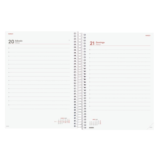 Agenda diária A5 2027 espiral finocam Beta Flora