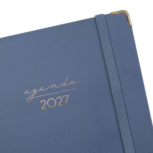A5 2027 spiral-bound daily planner, Finocam Alma Azul