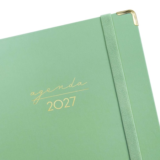 A5 2027 spiral-bound daily planner, Finocam Alma Verde