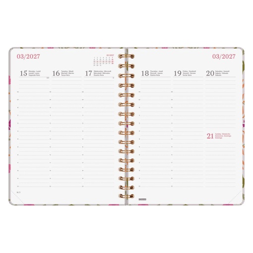 Weekly planner A5 2027 spiral bound, Finocam You Sheets