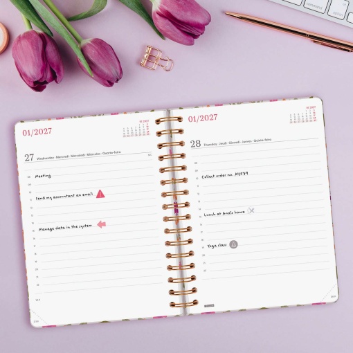A5 2027 Spiral-Bound Daily Planner by Finocam You