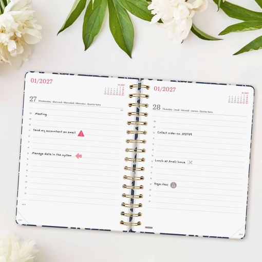 A5 2027 Spiral-Bound Daily Planner, Finocam, You Cotton
