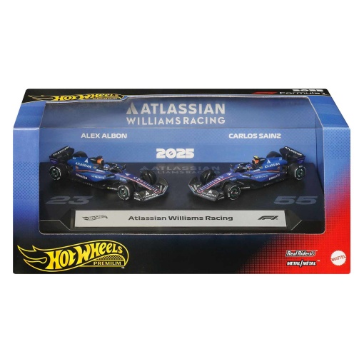 Hot Wheels Premium Fórmula 1 2025 pack 2 carros Atlassian Williams Racing Mattel JMM89/JMM98-LA10