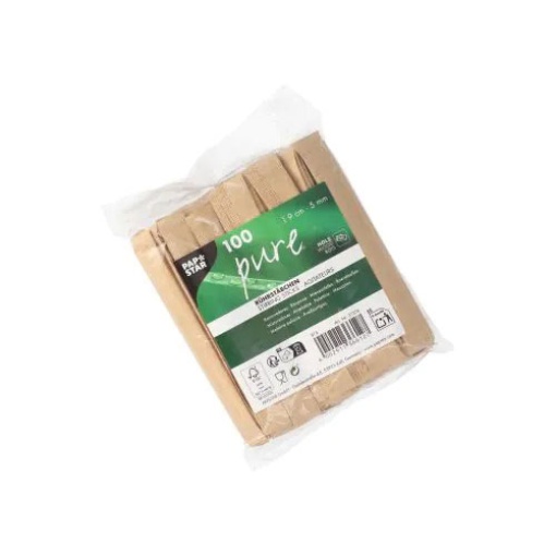 Palheta para café de madeira descartável papstar 9,2cm (100 un)
