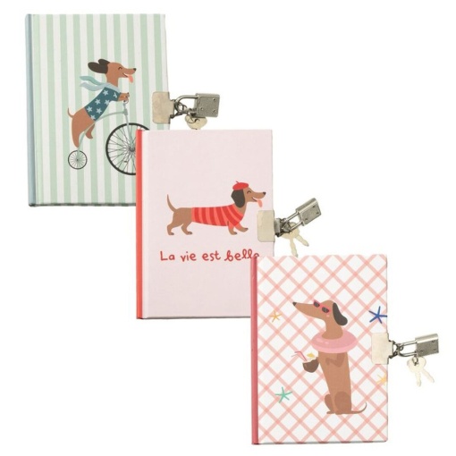 A6 diary with house lock, assorted Teckel brand.