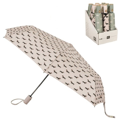 Automatic shrinking umbrella 57cm d'casa Teckel assorted