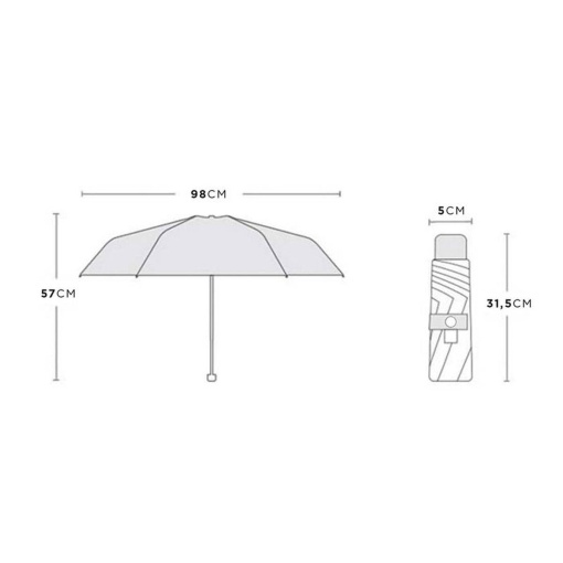 Automatic shrinking umbrella 57cm d'casa Teckel assorted