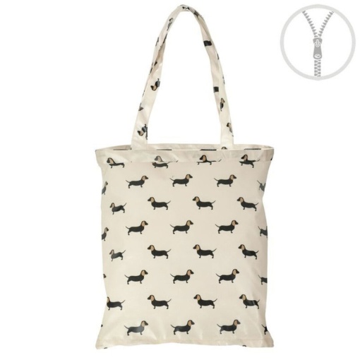 Tote bag impermeável com fecho d'casa Teckel 36x41cm sortido
