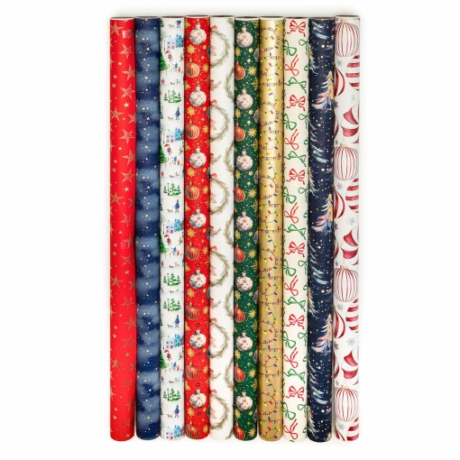 Papel de embrulho Star Holiday Sparkle 70x200cm sortido