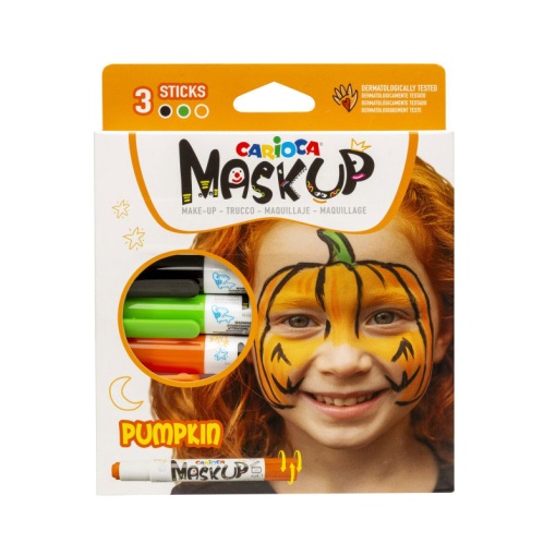 Pintura facial Carioca Mask Up Pumpkin 3 cores blister