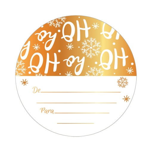Adhesive labels in roll of/for "Ho Ho Ho" gold (200 units) Jolumo