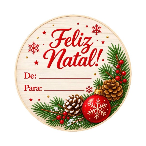 Round adhesive labels in a roll for "Merry Christmas" (200 units) Jolumo