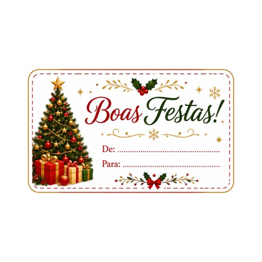 Adhesive labels in a roll for "Happy Holidays" rectangular (200 units) Jolumo