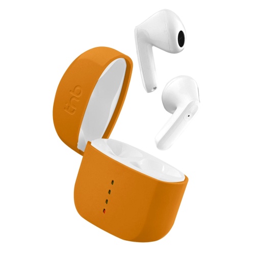 TNB Zip 2 5.3 Bluetooth Headphones with Orange Charging Case