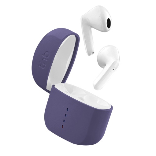 TNB Zip 2 5.3 Bluetooth Headphones with Purple Charging Case