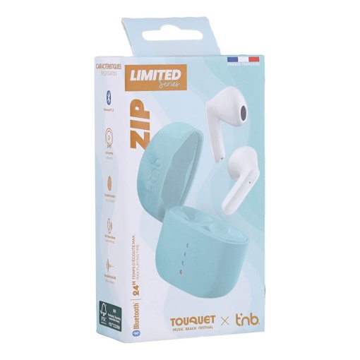 TNB Zip 2 5.3 Bluetooth Headphones with Blue Charging Case