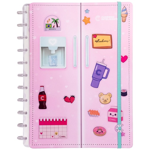 Caderno Inteligente grande (215x280mm) pautado Fun Universe Pink Cooler