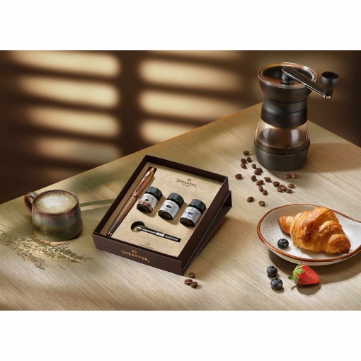 Sheaffer 100 Coffee Edition F Fountain Pen + 3 Ink Cartridges G037443-15