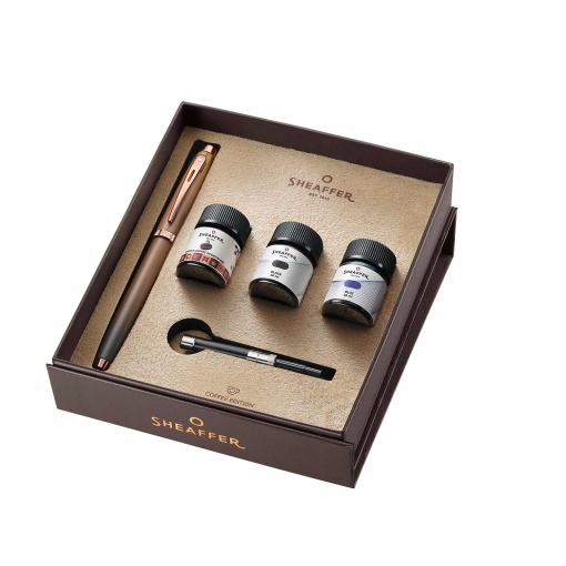 Sheaffer 100 Coffee Edition M Fountain Pen + 3 Ink Cartridges G037453-15
