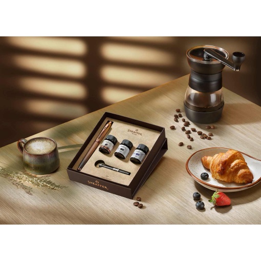 Sheaffer 100 Coffee Edition M Fountain Pen + 3 Ink Cartridges G037453-15
