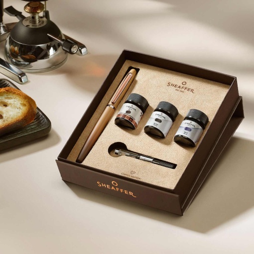 Sheaffer VFM Coffee Edition F Fountain Pen + 3 Ink Cartridges G942843-15