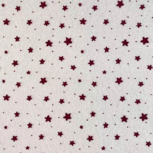 Feltro 30x40cm 1mm estrelas branco/vermelho Stafil