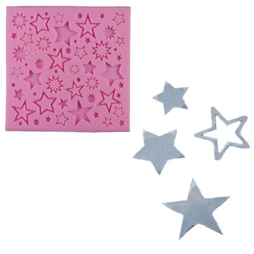 Molde de silicone estrelas Stafil 10,6x10,6cm blister