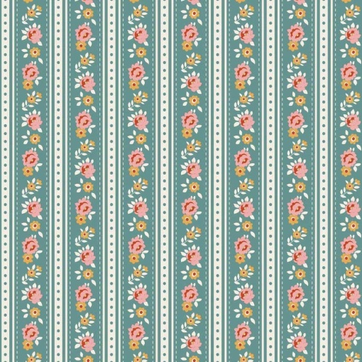 Tecido Tilda Village Life Agnes Teal 1x1,10m 100690