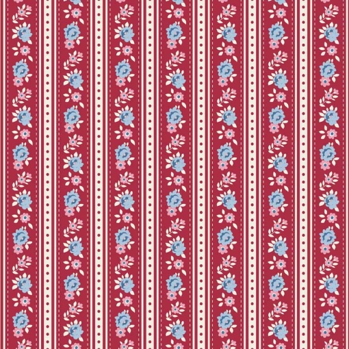 Tecido Tilda Village Life Agnes Burgundy 1x1,10m 100693
