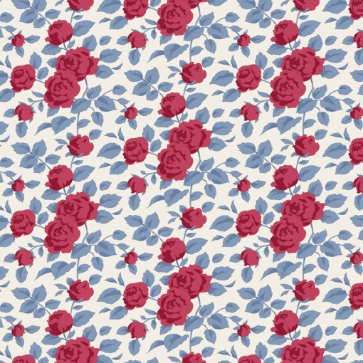Tecido Tilda Village Life Margot Burgundy 1x1,10m 100694