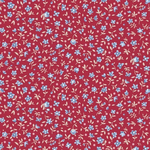 Tecido Tilda Village Life Mae Burgundy 1x1,10m 110183