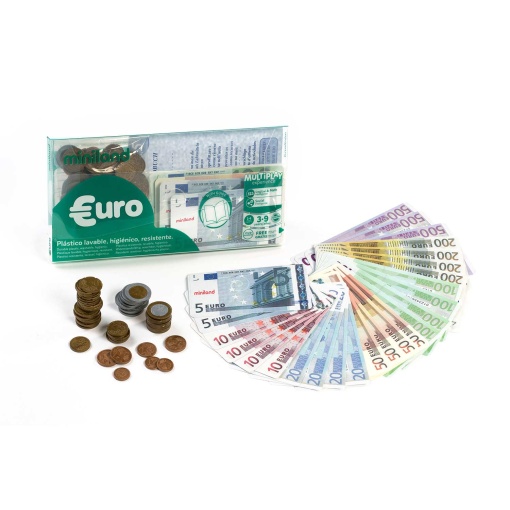 Conjunto de notas e moedas Miniland (108 unidades)