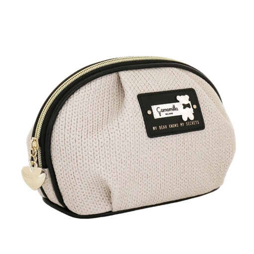 Necessaire Camomilla Coccola & Cuore bege 14x25x9cm