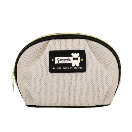 Necessaire Camomilla Coccola & Cuore bege 14x25x9cm