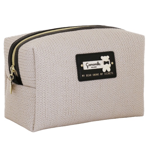 Necessaire Camomilla Coccola & Cuore bege 13x21x10cm