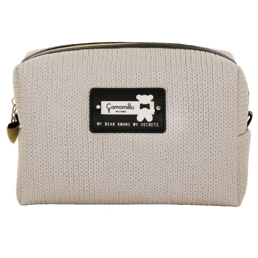Necessaire Camomilla Coccola & Cuore bege 13x21x10cm
