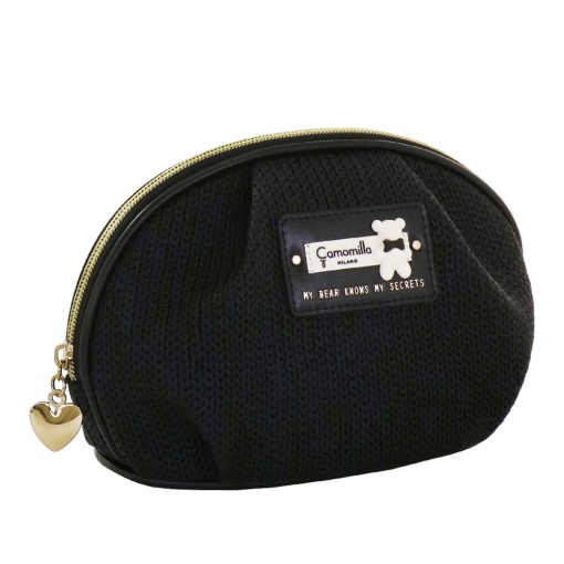 Necessaire Camomilla Coccola & Cuore preto 14x25x9cm