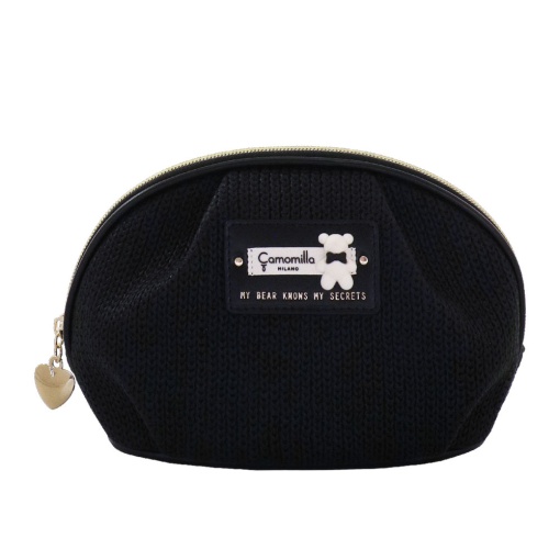 Necessaire Camomilla Coccola & Cuore preto 14x25x9cm