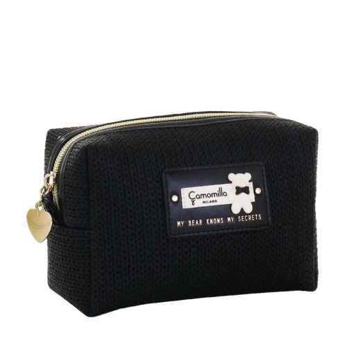 Bolsa Camomilla Coccola & Cuore preto 10,5x15,5x6,5cm
