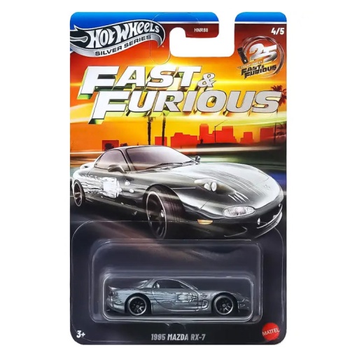 Hot Wheels Silver Series Fast & Furious 25 anos 1995 Mazda RX-7 Mattel HNR88/JKX23