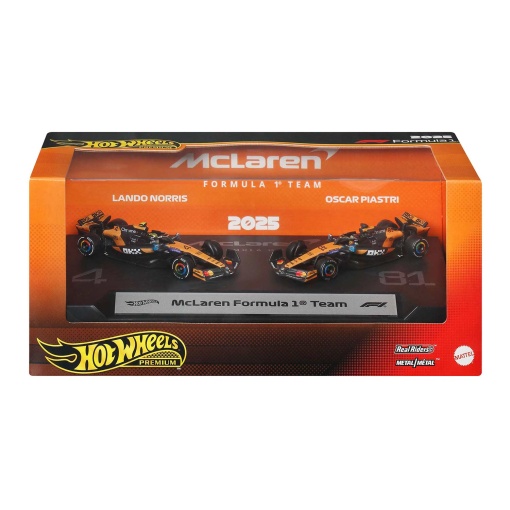 Hot Wheels Premium Formula 1 2025 pack 2 cars McLaren Formula 1 Team Mattel JMM89/JMM91-LA10